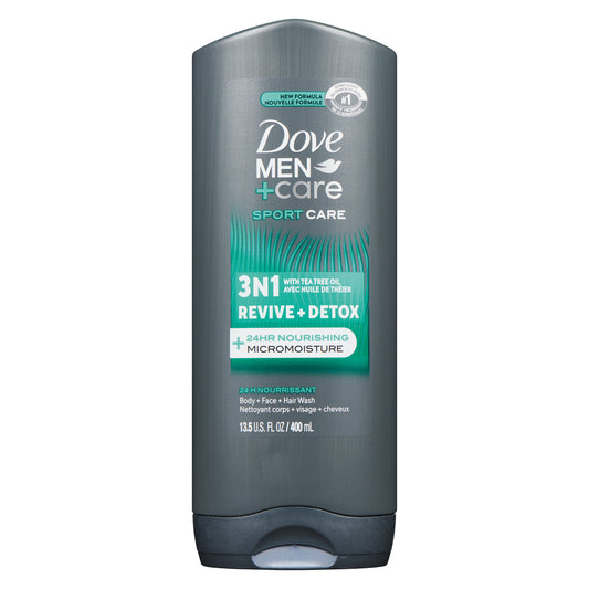 DOVE BODY WASH REVIVE + DETOX, 6 X 400 ML