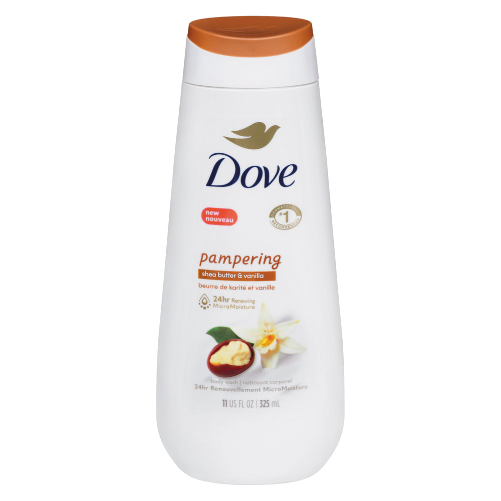 DOVE BODY WASH SHEA BUTTER + VANILLA RECONFORT, 6 X 325 ML