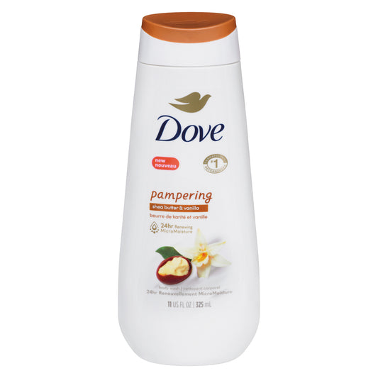 DOVE BODY WASH SHEA BUTTER + VANILLA RECONFORT, 6 X 325 ML