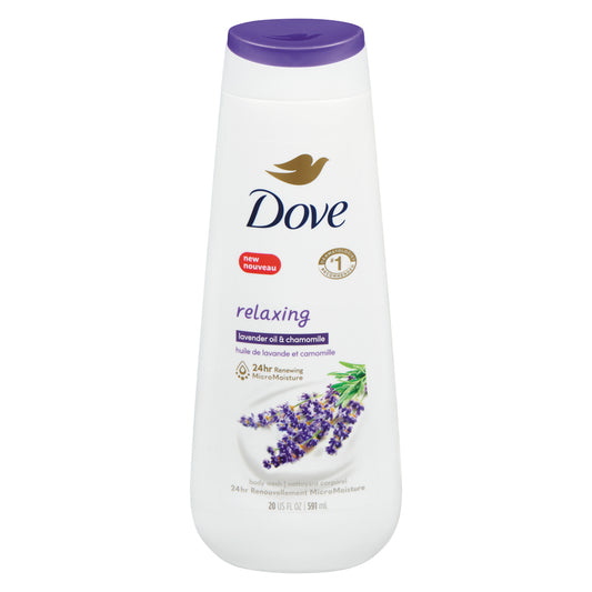 DOVE BODY WASH LAVENDER RELAX, 4 X 591 ML