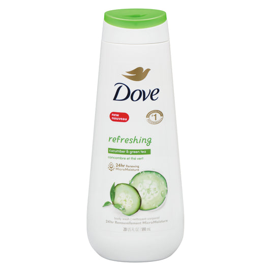 DOVE HYDRATING FRESH GEL BODY WASH, 4 X 591 ML