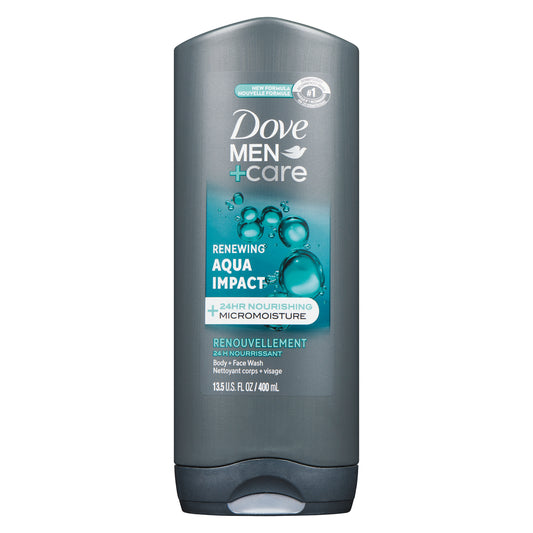 DOVE MEN BODY WASH AQUA IMPACT, 6 X 400 ML