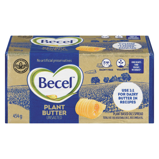 BECEL UNSALTED PLANT-BASED SPREAD, 12 X 454 G