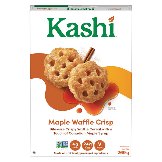 KASHI ORGANIC WAFFLE CRISP MAPLE CEREAL, 14 X 269 G