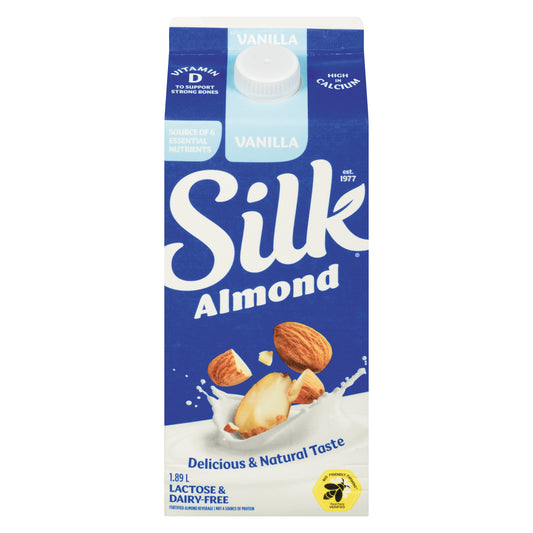 SILK TRUE ALMOND VANILLA DRINK, 6 X 1.89 L