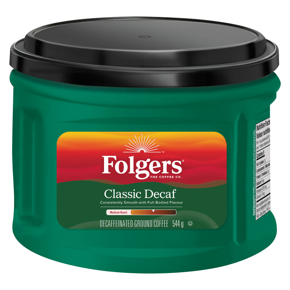 FOLGERS CLASSIC DECAF GROUND COFFEE, 6 X 544 G