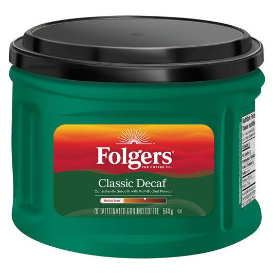 FOLGERS CLASSIC DECAF GROUND COFFEE, 6 X 544 G