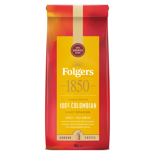 FOLGERS 1850 GROUND COFFEE COLUMBIAN, 6 X 340 G