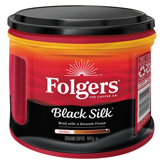 FOLGERS BLACK SILK GROUND COFFEE, 6 X 641 G