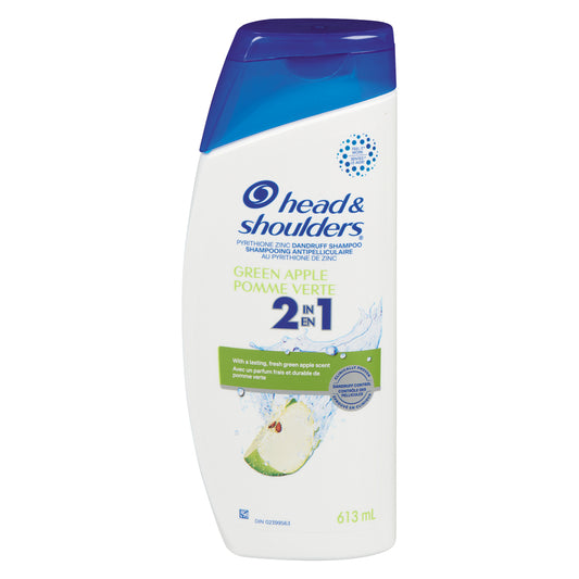 HEAD & SHOULDERS SHAMPOO 2-IN-1 GREEN APPLE, 4 X 613 ML