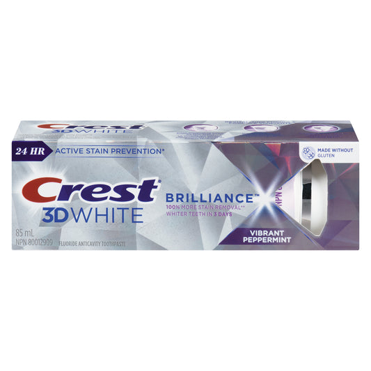 CREST TOOTHPASTE 3D WHITE BRILLIANT MINT 12, 12 X 85 ML