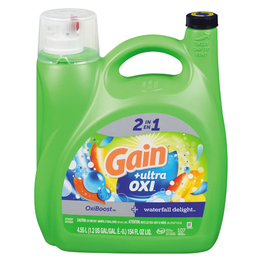 GAIN LIQUID 2X HE COLD WATER OXI 107 LOADS, 4 X 4.550 LT