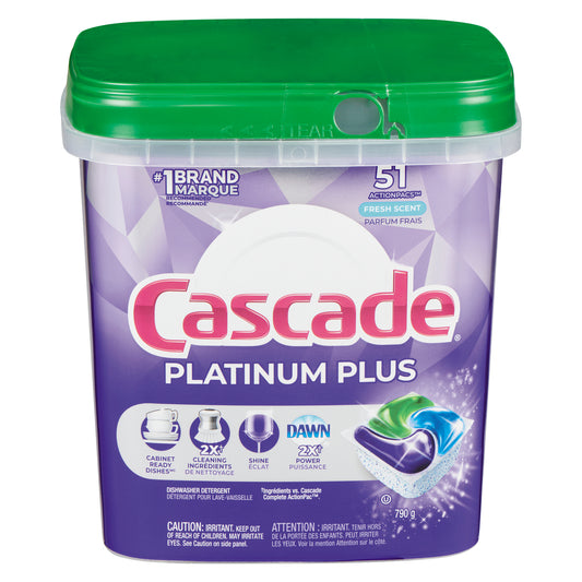CASCADE PLATINUM PLUS DISHWASHER DETERGENT, 3 X 51 UN