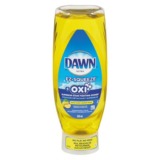 DAWN LIQUID DISH SOAP EZ-SQUEEZE OXI CITRUS, 8 X 535 ML