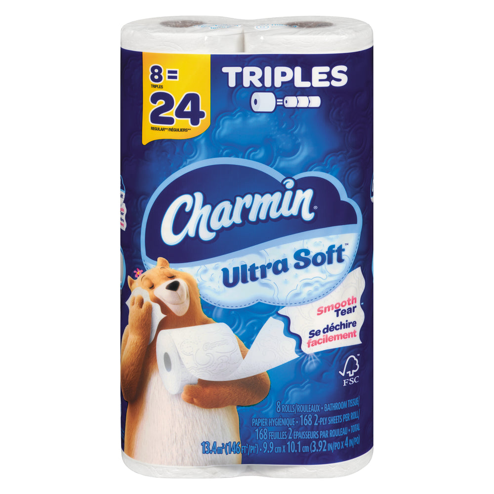 CHARMIN SOFT TOILET PAPER 168 SHEETS, 5 X 8 UN