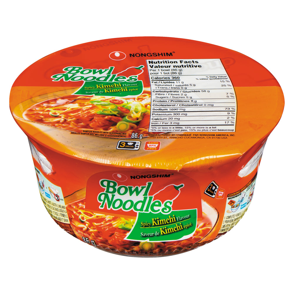 NS KIMCHI NOODLE BOWL, 12 X 86 G