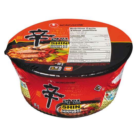 NS NOODLE BOWL SHIN FLAVOR, 12 X 86 G