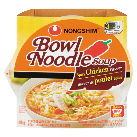 NS NOODLE BOWL SPICY CHICKEN FLAVOR, 12 X 86 G