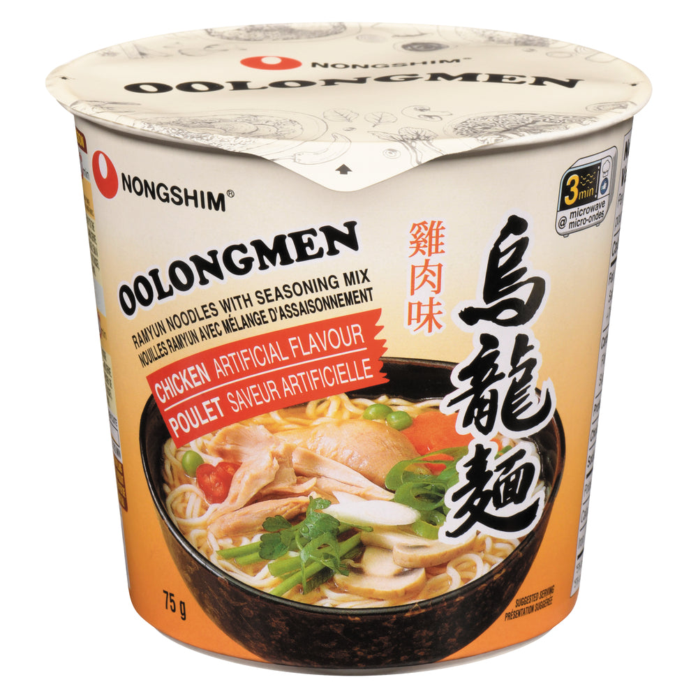 NONGSHIM OOLONGMEN CHICKEN NOODLE SOUP, 6 X 75 G
