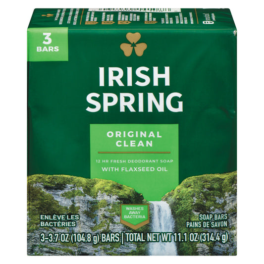 IRISH SPRING BAR SOAP ORIGINAL, 18 X 3 UN