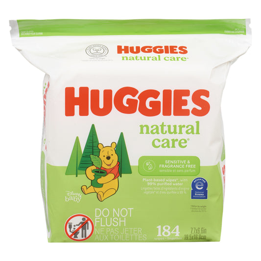 HUGGIES NATURAL CARE WIPES UNSCENTED, 8 X 56 UN