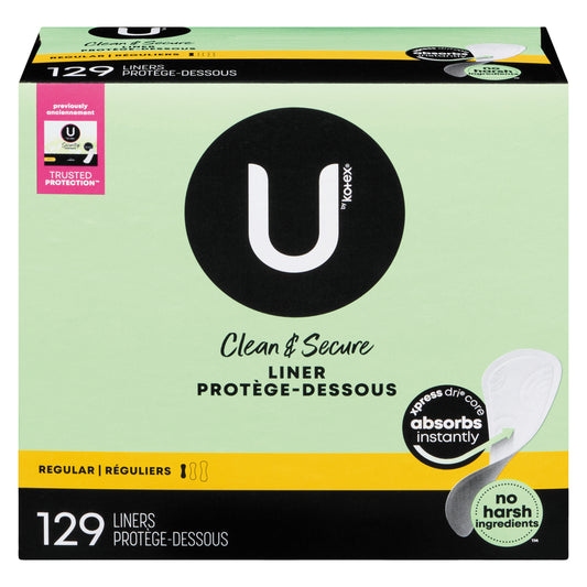U BY KOTEX LIGHT/DAY PADS REGULAR ABSORBENCY, 4 X 129 UN
