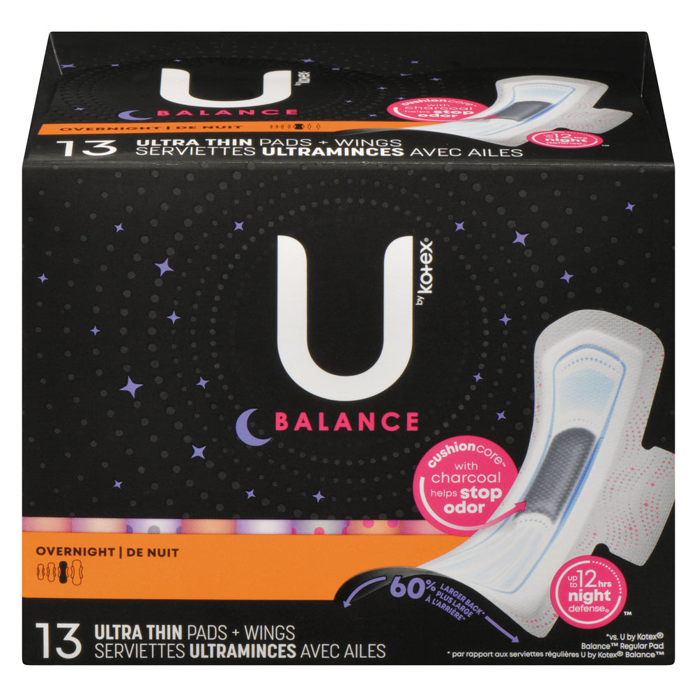 KOTEX ULTRA THIN NIGHT WINGS, 6 X 13 UN