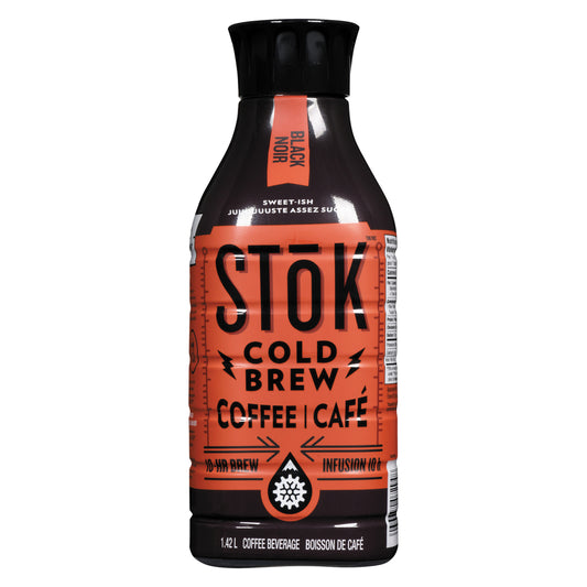 STOK COLD BREW BLACK SWEETENED COFFEE, 6 X 1.42 L