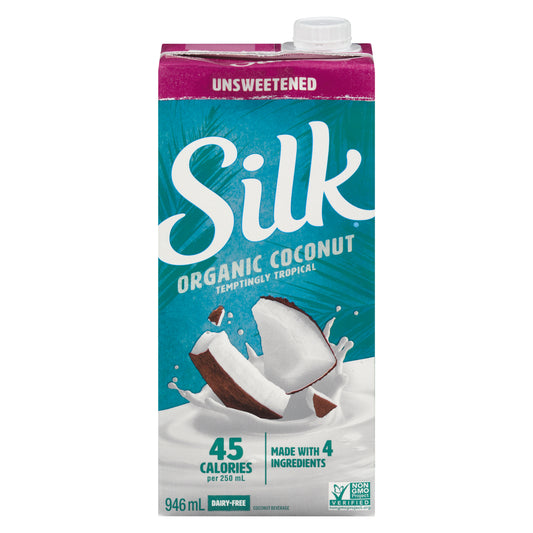 SILK UNSWEETENED ORGANIC COCONUT MILK, 12 X 946 ML
