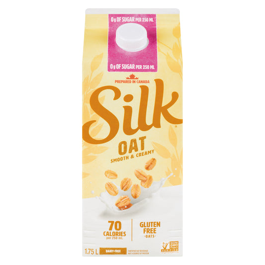 SILK UNSWEETENED OAT MILK, 6 X 1.75 L