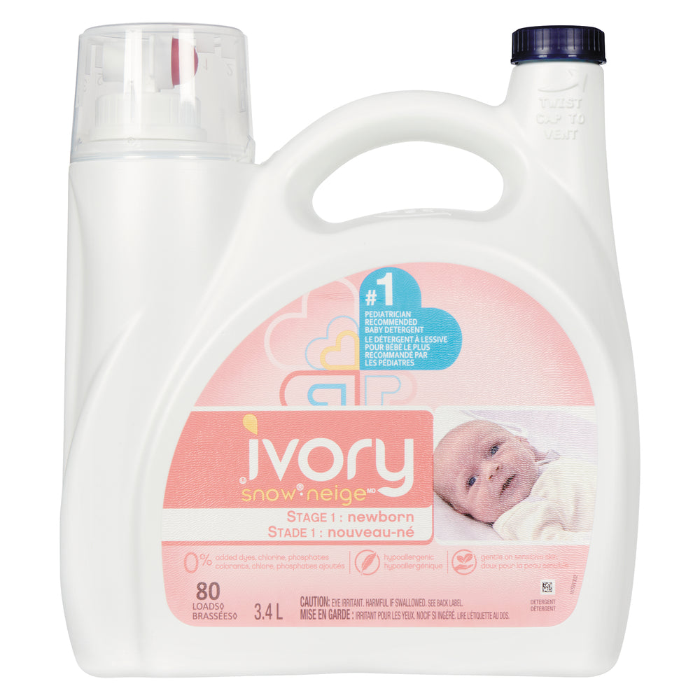 IVORY SNOW LIQUID DETERGENT NEWBORN 74 BR, 4 X 3.400 LT