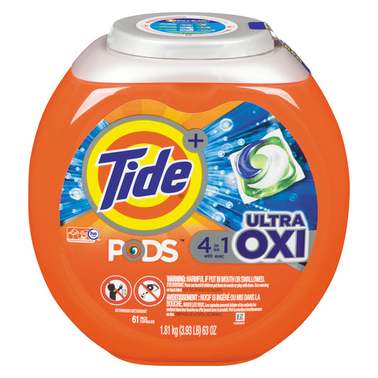 TIDE LIQUID PODS ULTRA OXI 61 COUNT, 4 X 1.810 KG