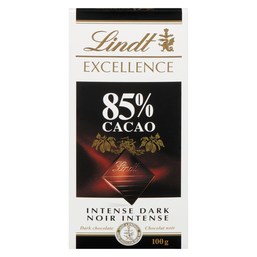 LINDT EXCELLENCE BAR CHOCOLATE 85% COCOA, 20 X 100 G