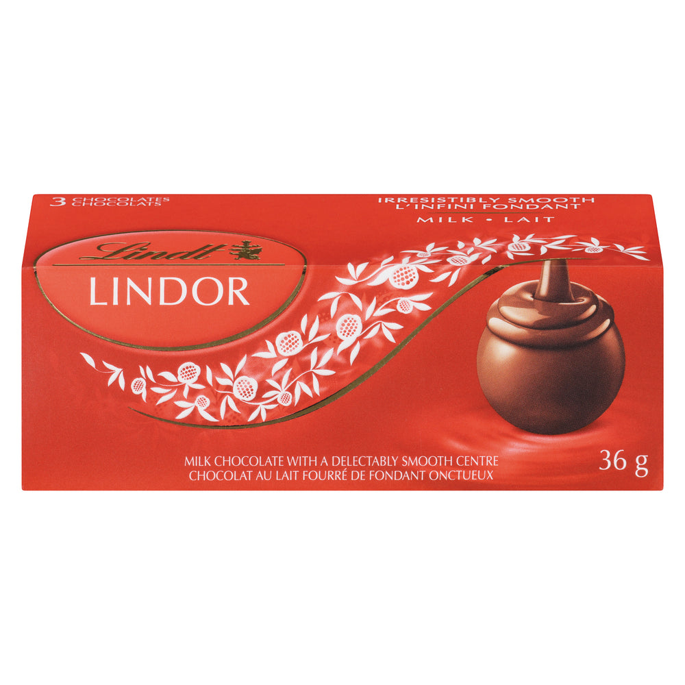 LINDOR MILK CHOCOLATE 3 PACK, 12 X 36 G