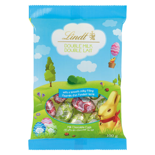 LINDT LINDOR DOUBLE CHOCOLATE BAR, 10 X 100 G