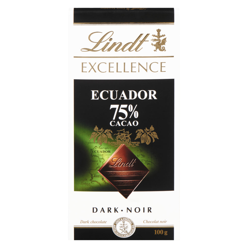 LINDT EXCELLENCE BAR CHOCOLATE ECUADOR, 20 X 100 G