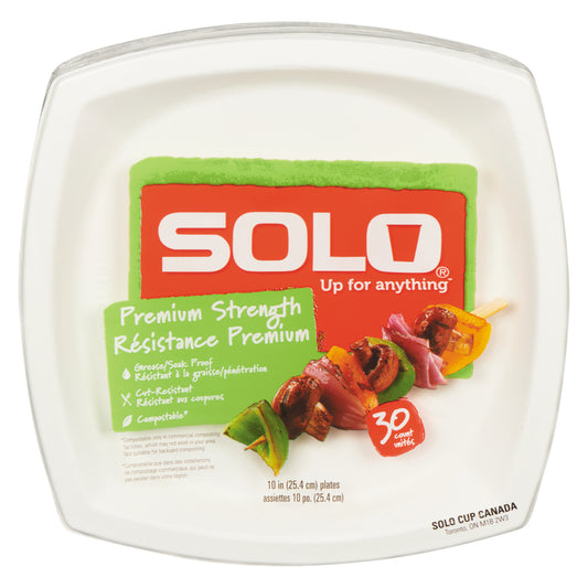 SOLO PLATES RESISTANT TO SUGAR CANE 10 INCHES, 12 X 30 UN