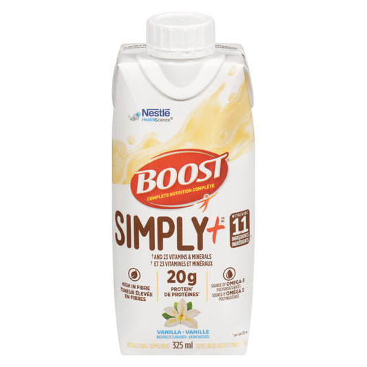 NESTLE BOOST SIMPLY+ VANILLA, 4 X 325 ML