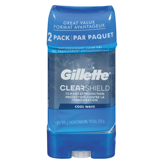 GILLETTE DEODORANT GEL CLEAR WAVE, 3 X 2 X 108 G