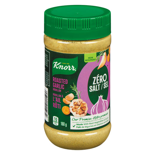 KNORR ROASTED GARLIC BOUILLON NO SALT, 12 X 160 G