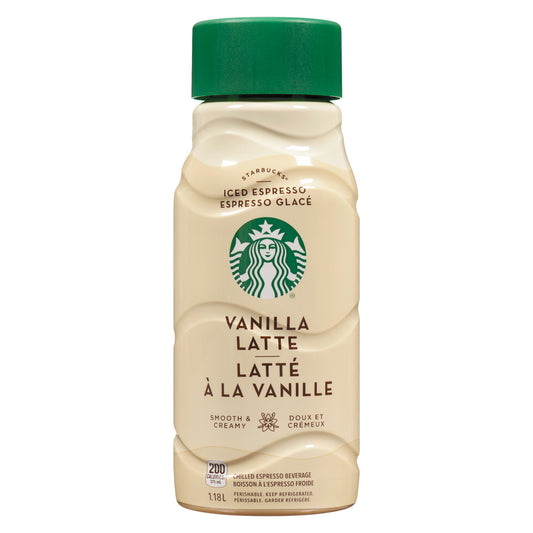 STARBUCKS ICED COFFEE VANILLA LATTE, 8 X 1.18 L