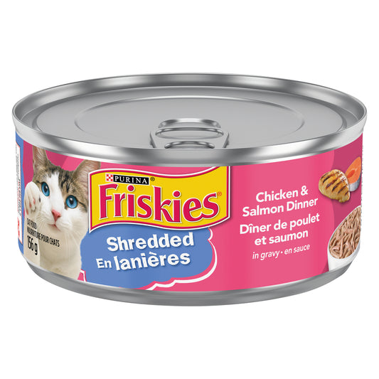 FRISKIES CAT FOOD CHICKEN SALMON, 24 X 156 G