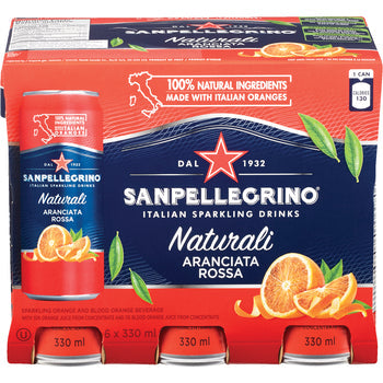 SAN PELLEGRINO, BEVERAGE ARANCIATA ROSSA, 6 x 330 ML