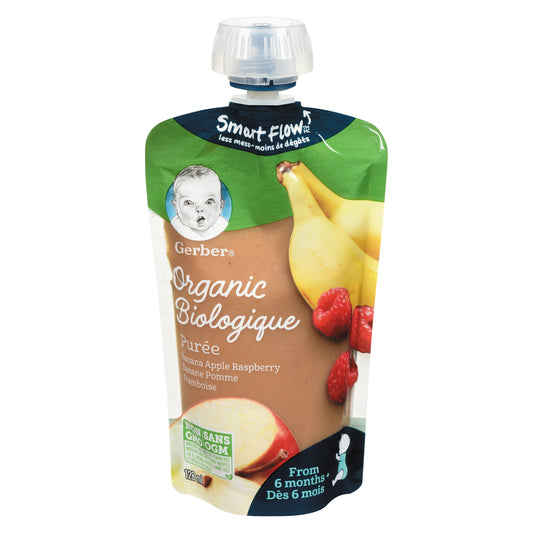 GERBER ORGANIC APPLE BANANA PUREE 12, 12 X 128 ML