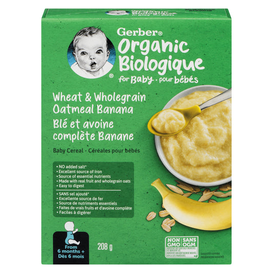 GERBER BABY CEREAL BANANA, 6 X 208 G
