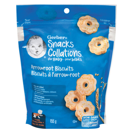 GERBER BABY BISCUITS ARROWROOT, 4 X 155 G