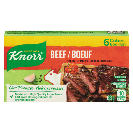 KNORR BEEF BOUILLON CUBES (6), 24 X 63 G
