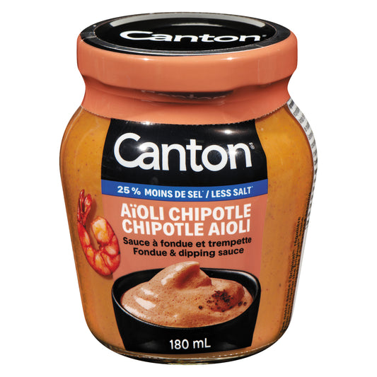 CANTON CHIPOTLE SAUCE 25% LESS SALT, 12 X 180 ML