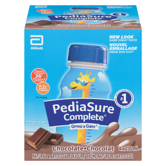 PEDIASURE COMPLETE CHOCOLATE BOTTLE, 4 X 4 X 235 ML