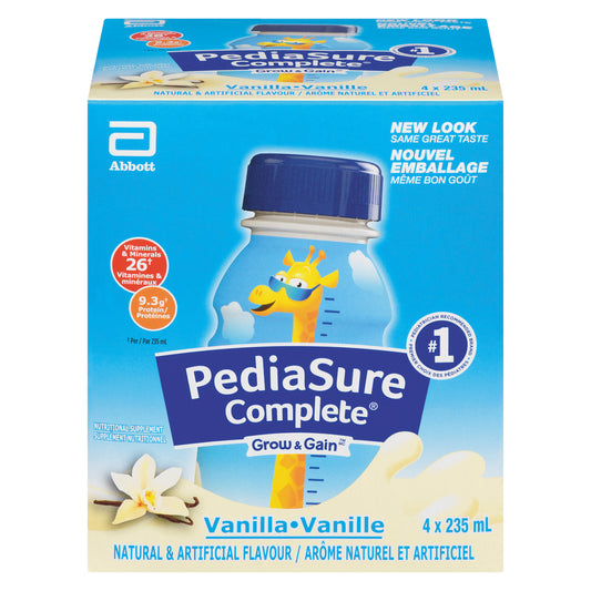 PEDIASURE COMPLETE VANILLA BOTTLE, 4 X 4 X 235 ML